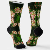 Chaussette Chaussettes d'équipage fleur noire mignonne (Angulaire)