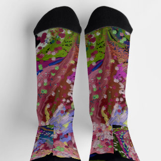 Chaussette Chaussettes d'équipage florales colorées