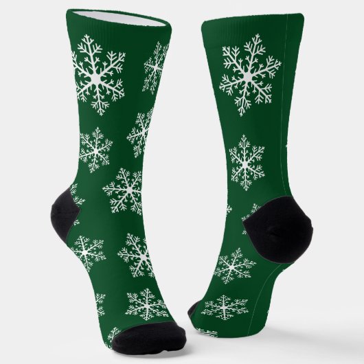Chaussette Chaussettes d'équipage Green Snowflake (Angulaire)