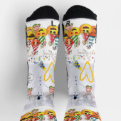 Chaussette Chaussettes d'équipage Joyeux Noël Joyeux annivers (Haut)