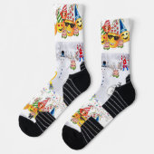 Chaussette Chaussettes d'équipage Joyeux Noël Joyeux annivers (Gauche)