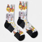 Chaussette Chaussettes d'équipage Joyeux Noël Joyeux annivers (Droite)