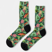 Chaussette Chaussettes d'équipage Koi et Water Lilies (Gauche)