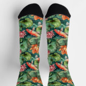 Chaussette Chaussettes d'équipage Koi et Water Lilies (Haut)