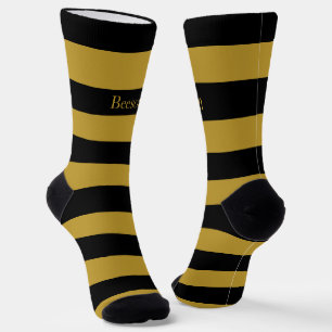 Chaussette Chaussettes d'équipage Monogram Black Gold Stripes