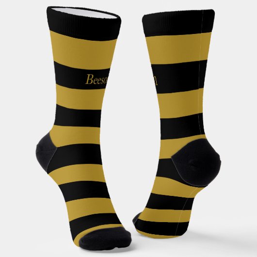 Chaussette Chaussettes d'équipage Monogram Black Gold Stripes (Angulaire)