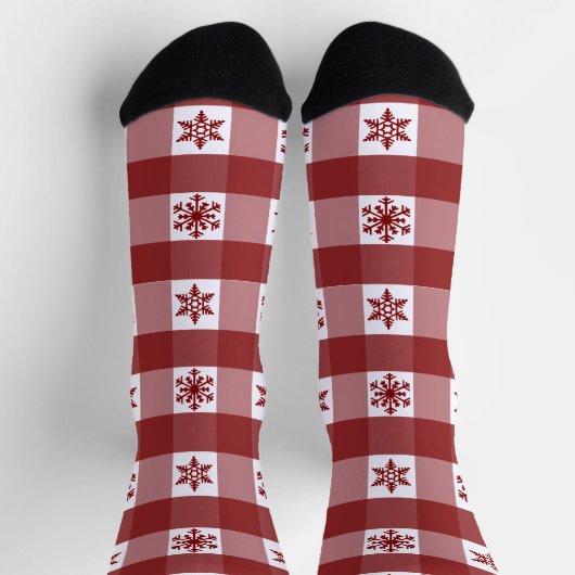 Chaussette Chaussettes d'équipage Motif de Noël rouge (Haut)