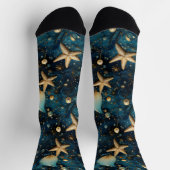 Chaussette Chaussettes d'équipage Motif de Starfish Ocean (Haut)