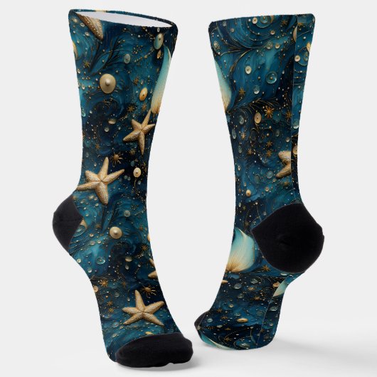 Chaussette Chaussettes d'équipage Motif de Starfish Ocean (Angulaire)