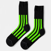 Chaussette Chaussettes d'équipage Neon Green Black Stripes (Gauche)