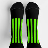Chaussette Chaussettes d'équipage Neon Green Black Stripes (Haut)