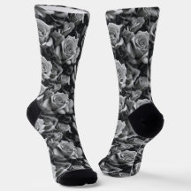 Chaussettes d'équipage noir et blanc Rose