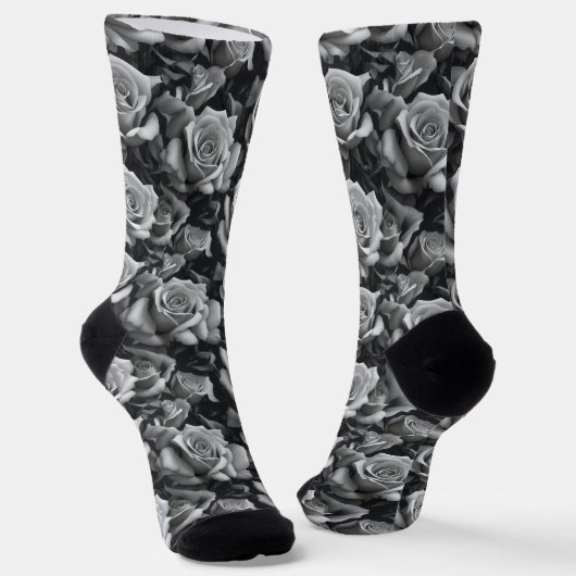 Chaussette Chaussettes d'équipage noir et blanc Rose (Angulaire)