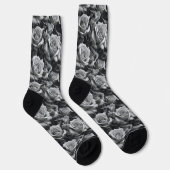 Chaussette Chaussettes d'équipage noir et blanc Rose (Droite)