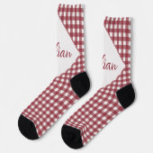 Chaussette Chaussettes d'équipage personnalisables en rouge e (Gauche)