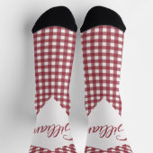 Chaussette Chaussettes d'équipage personnalisables en rouge e (Haut)