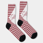 Chaussette Chaussettes d'équipage personnalisables en rouge e (Droite)