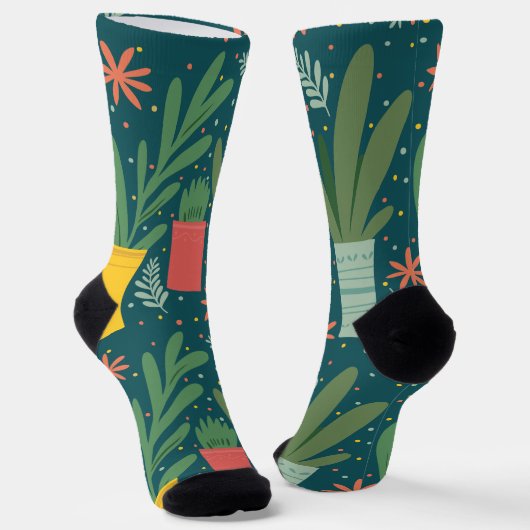 Chaussette Chaussettes d'équipage plantes (Angulaire)