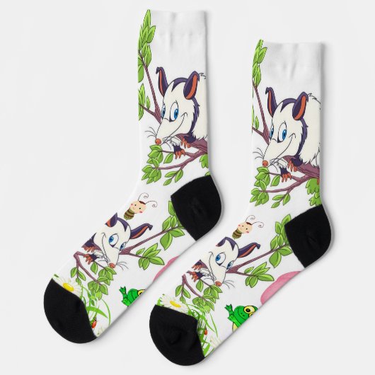 Chaussette Chaussettes d'équipage Possum Frog Chicks Floral M (Gauche)