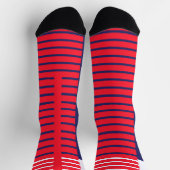 Chaussette Chaussettes d'équipage Red White Bands (Haut)