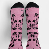 Chaussette Chaussettes d'équipage rose et noir (Haut)