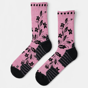 Chaussette Chaussettes d'équipage rose et noir