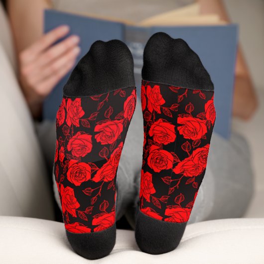 Chaussette Chaussettes d'équipage rose Motif Art (Fond)