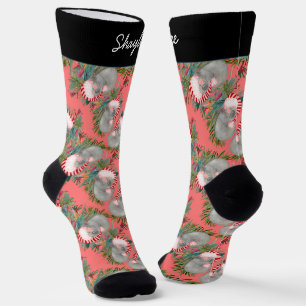 Chaussette Chaussettes d'équipage roses de Noël Koala personn