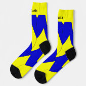 Chaussette Chaussettes design Art Déco Bleu Jaune (Gauche)