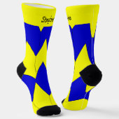 Chaussette Chaussettes design Art Déco Bleu Jaune (Angulaire)