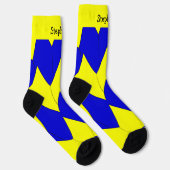 Chaussette Chaussettes design Art Déco Bleu Jaune (Droite)