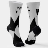 Chaussette Chaussettes design Art Déco Gris Noir (Angulaire)