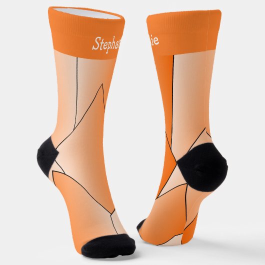Chaussette Chaussettes design Art Déco Orange (Angulaire)