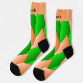 Chaussette Chaussettes Design Art Déco Orange Vert (Gauche)
