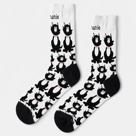 Chaussette Chaussettes Design Chat Noir (Gauche)