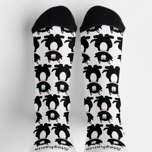 Chaussette Chaussettes Design Chat Noir (Haut)