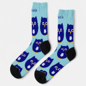 Chaussette Chaussettes Design Chouette Bleue (Gauche)