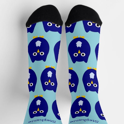 Chaussette Chaussettes Design Chouette Bleue (Haut)
