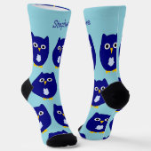 Chaussette Chaussettes Design Chouette Bleue (Angulaire)