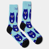 Chaussette Chaussettes Design Chouette Bleue (Droite)
