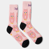 Chaussette Chaussettes Design Chouette rose (Droite)