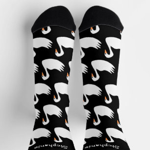 Chaussette Chaussettes Design cygne blanc