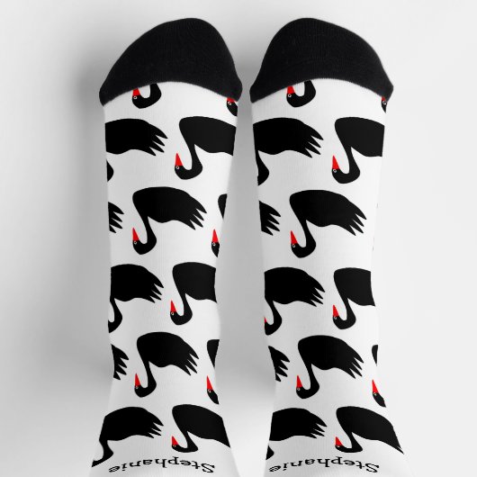 Chaussette Chaussettes Design cygne noir (Haut)