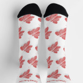 Chaussette Chaussettes Design papillon rouge (Haut)