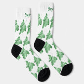 Chaussette Chaussettes Design Papillon Vert (Droite)