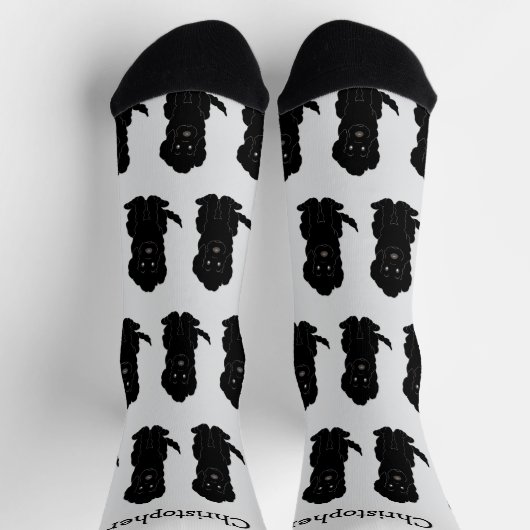 Chaussette Chaussettes Dessin Goldendoodle Noir (Haut)