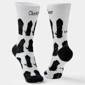 Chaussette Chaussettes Dessin Goldendoodle Noir (Angulaire)