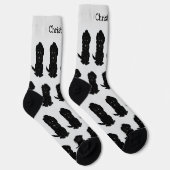 Chaussette Chaussettes Dessin Goldendoodle Noir (Droite)
