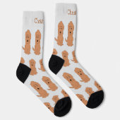 Chaussette Chaussettes Dessin Goldendoodle Rouge (Droite)