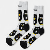 Chaussette Chaussettes Dessin Hibou Noir (Gauche)